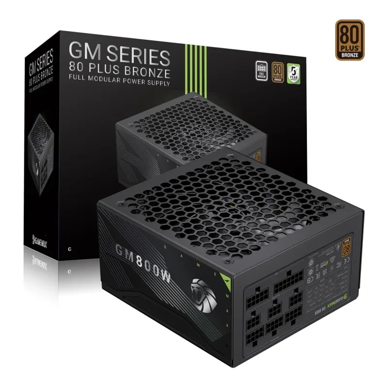 Fuente De Poder GAMEMAX 800W GM-800B BK Modular 80+ Bronce Fan 14CM 100-240V