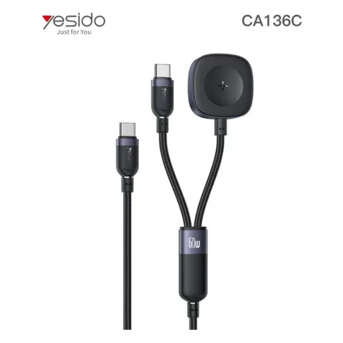 Cable 2 en 1 USB-C + cargador para Apple Watch Yesido CA136C