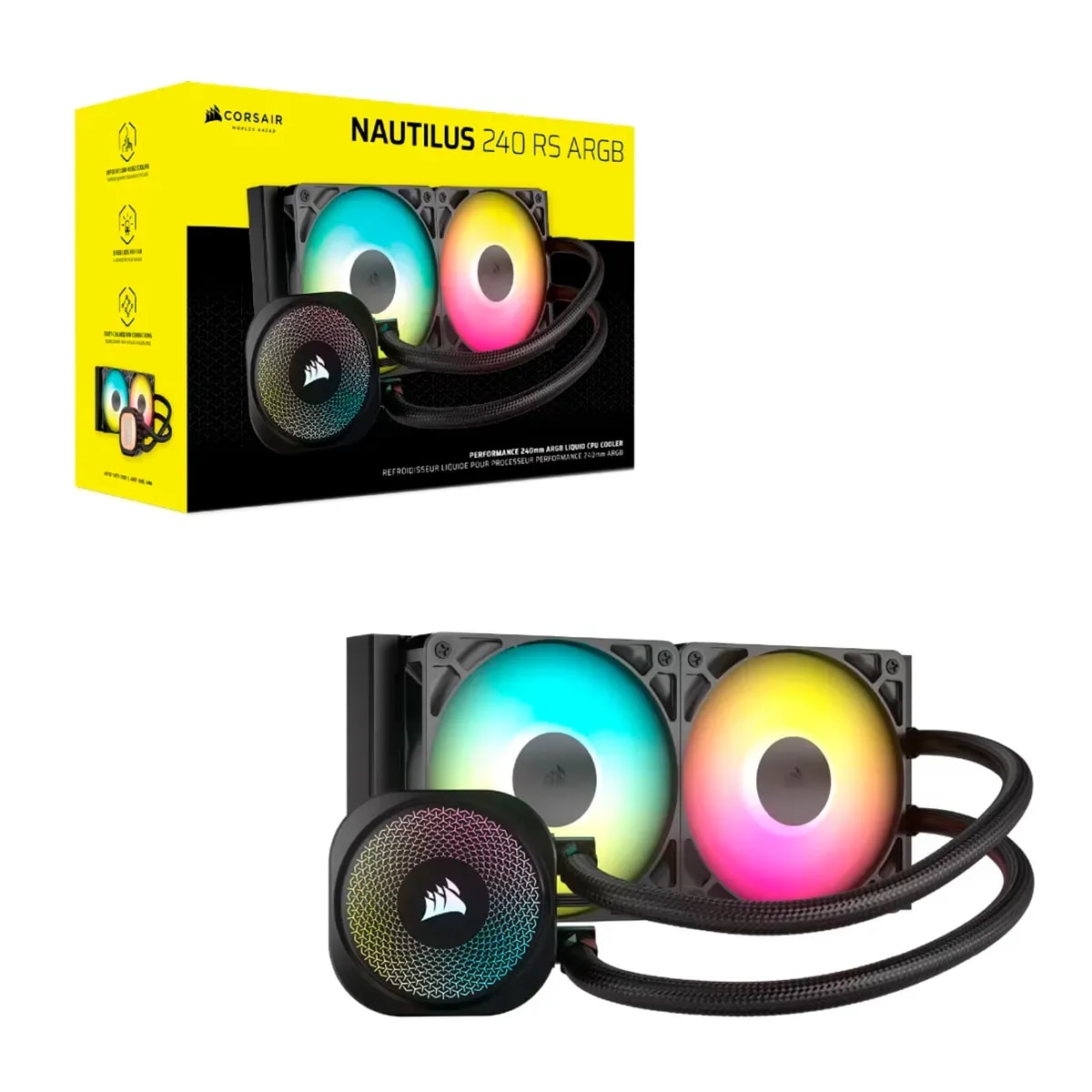 Cooler Corsair Nautilus 240ARGB Liquid para LG1841 - LGA1700 y AMD AM5 - AM4