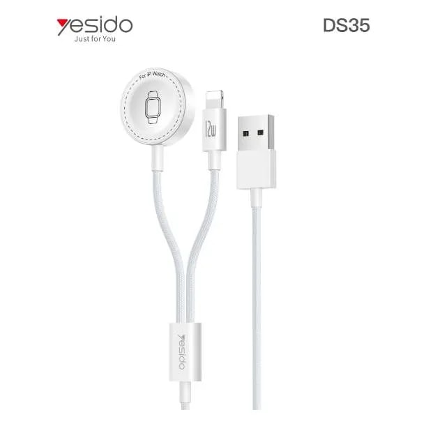 Cargador 2 en 1 para Apple Watch USB Yesido DS35