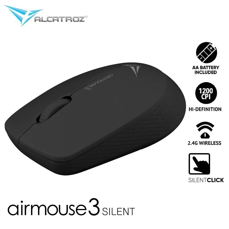Mouse Inalambrico Airmouse 3 1200 CPI Ergonomico Wireless Coneccion Hasta 10 MTS AA Pilas Color Blue