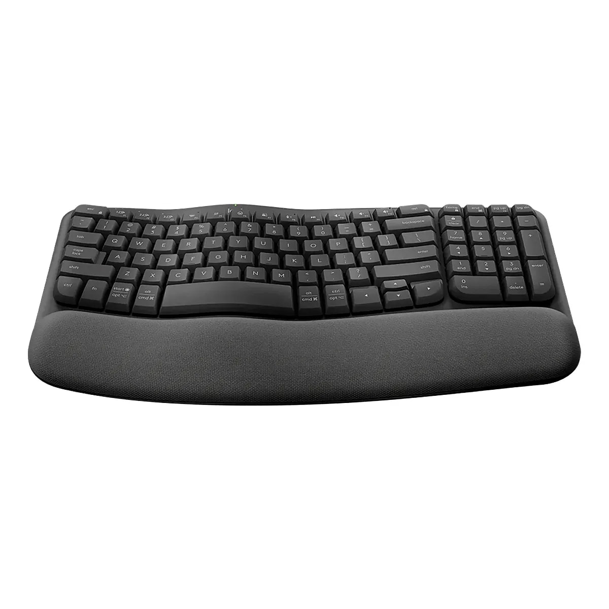 Teclado Logitech Ergonomico Wave Keys Con Reposamanos Wireless USB Graphite