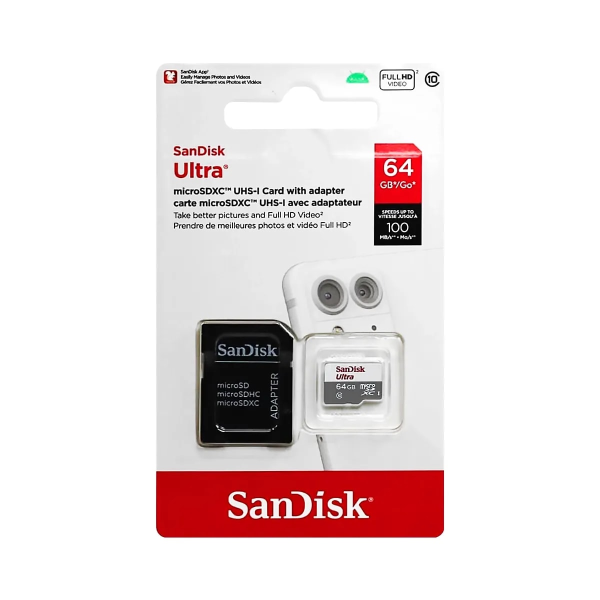 Memory Sandisk microSDHC-microSDXC Uhs-i Ultra 64GB Up to 100MB-s