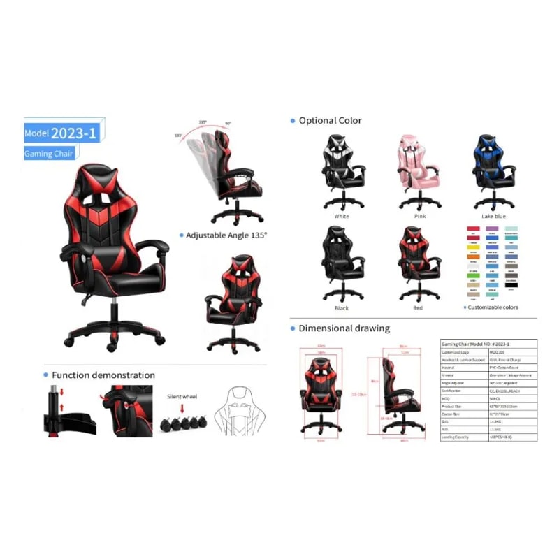 Silla Gamer reclinable con cojines