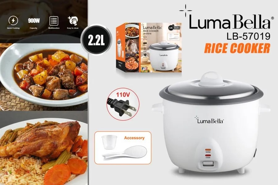 Arrocera Eléctrica Luma Bella 2.2 L 900W Blanca