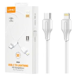 Cable LDNIO LC121 1M 30W USB-C a Lightning