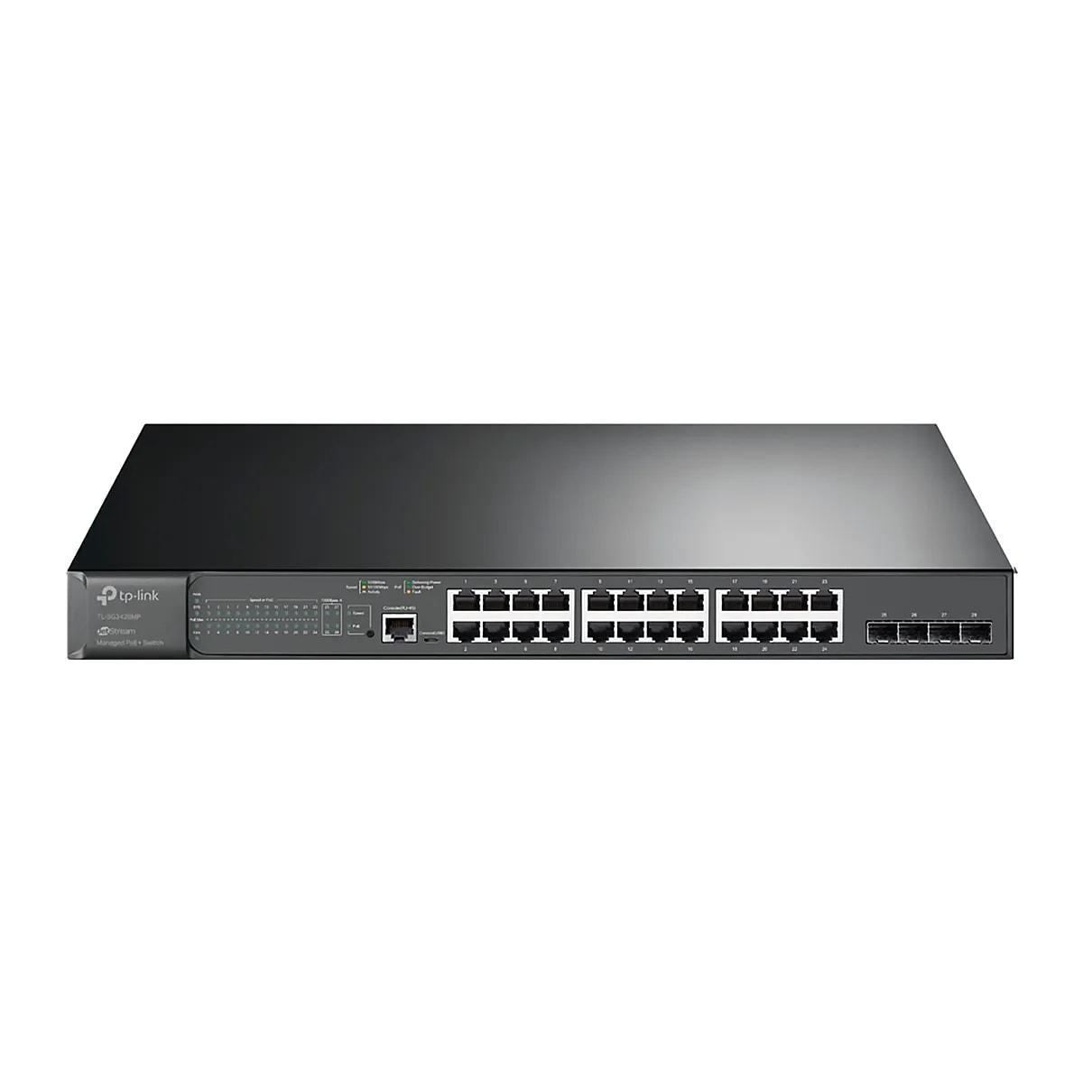 Switch TP-Link Administrable JetStream de 28 Puertos Gigabit L2 con PoE+ de 24 Puertos