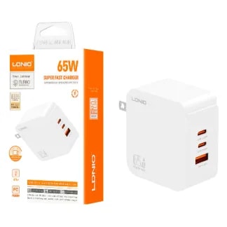 Cargador LDNIO Q4 65W 2P PD + USB + Cable USB-C a USB-C