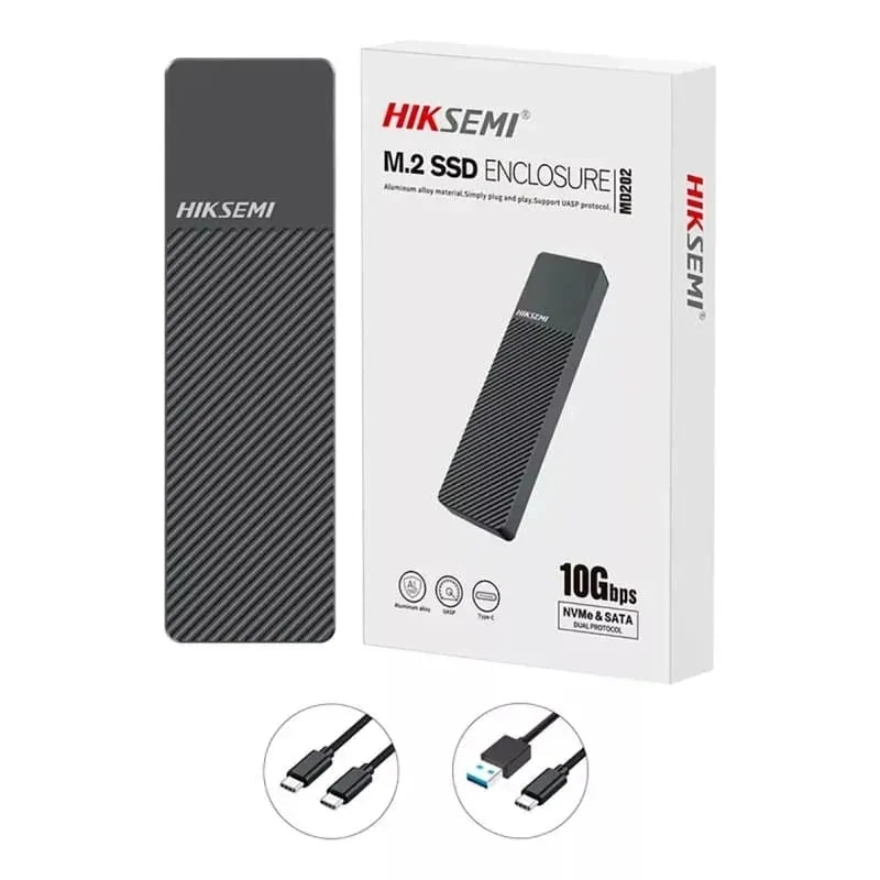 Capsula SSD M.2 NVME & M.2 SATA hiksemi USB 3.2 type-c up to 10GBPS windows / mac os/ linux/ android aluminio hs-hub-md202