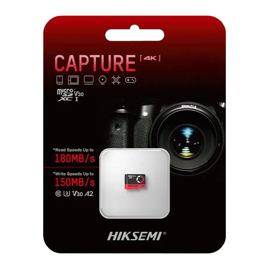 Micro sd 64GB hiksemi capture V30 4K clase 10, U3, V30 especial drones, cámara y video grabacion 4K UHD lectura 180MB/S, 150MB/S hs-tf-e3/64g