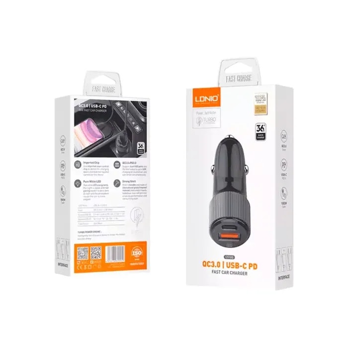 Cargador vehicular ldnio C510Q iPhone