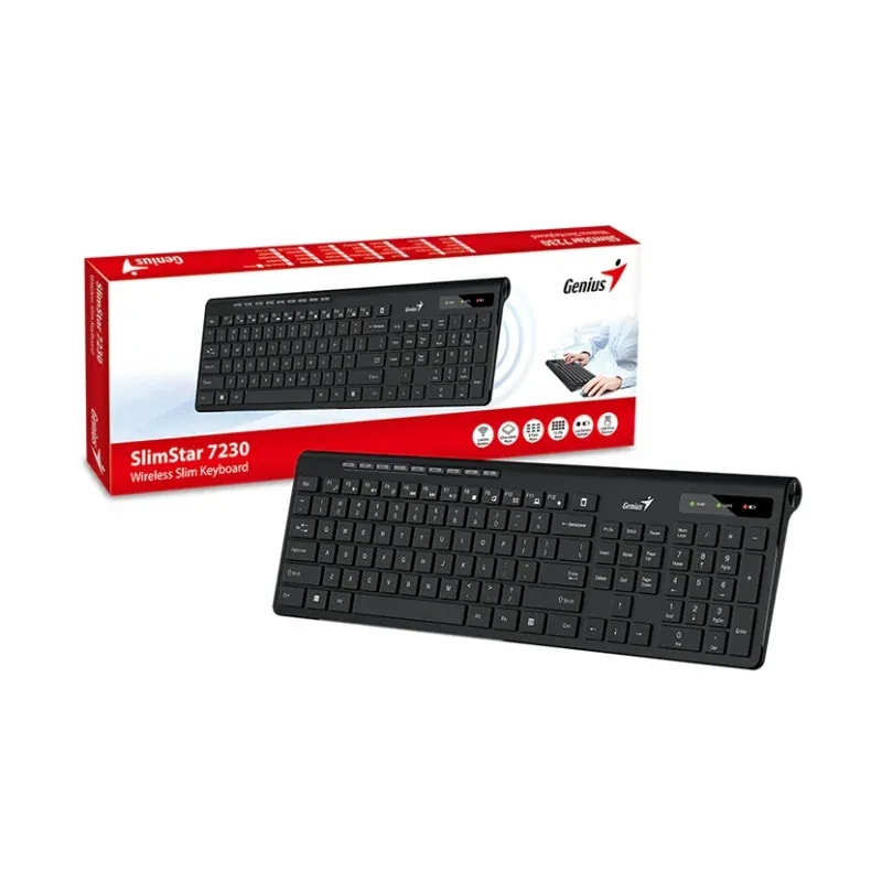 Teclado genius slimstar 7230 sp bk inalambrico 2.4GHZ ai copilot