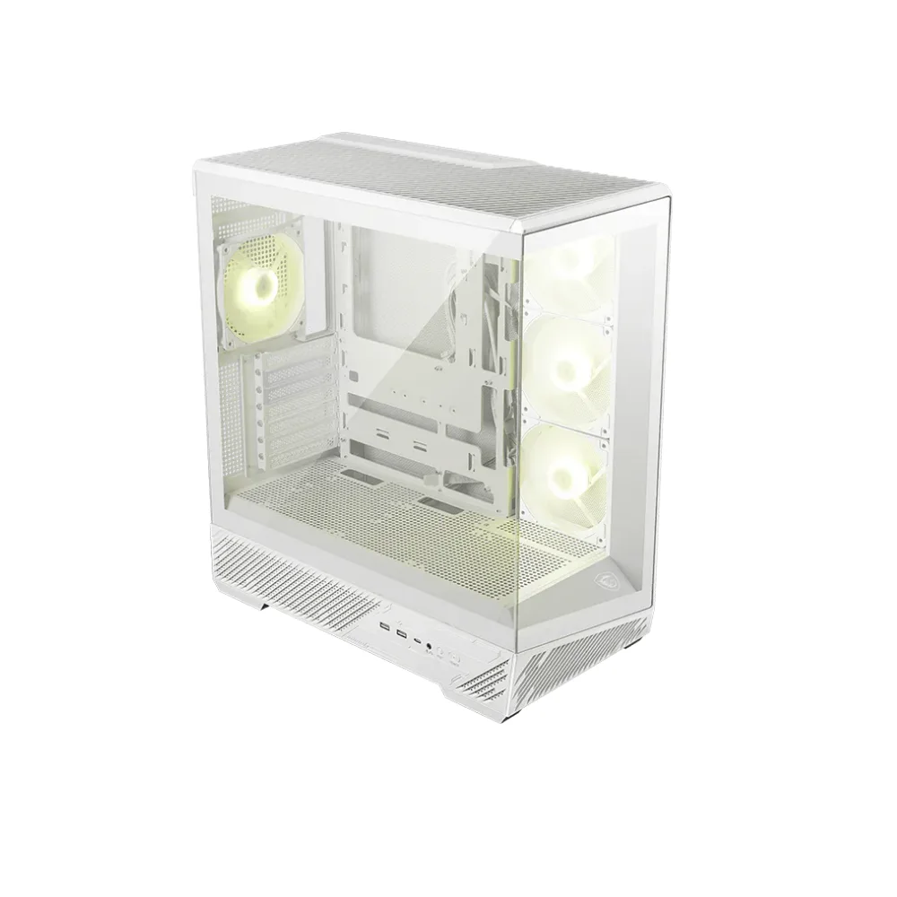 Case MSI MAG PANO 130R PZ aRGB vidrio templado Mid-Tower no incluye fuente de poder 4 fans blanco
