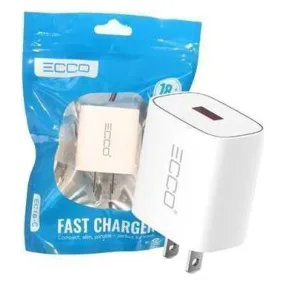 Cargador ECCO 18W 3.0A USB EC18 Solo Cubo