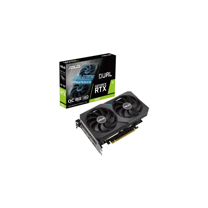 Tarjeta De Video ASUS Dual GeForce RTX™ 3050 OC 6GB GDDR6X DOS Ventiladores PCIe 4.0 / DVI / HDMI /