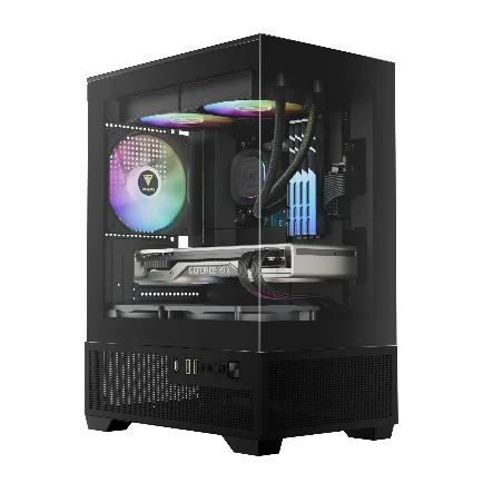 Case Gamer Gamdias Aura GC9M Elite ARGB Vidrio Templado Negro