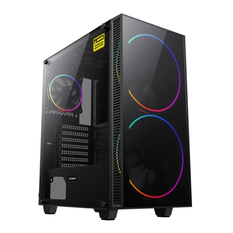 Case GAMEMAX Black Hole ATX USB 3.0/2.0 Fan ARGB (front 2*20CM, Post. 1*12CM) Lat Y Front Vidrio