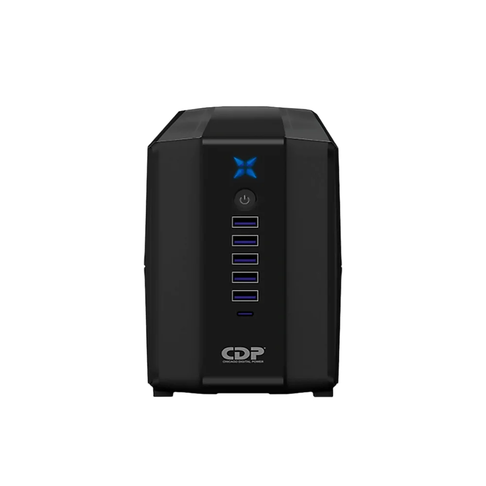 UPS CDP interactivo R-UPR758 750VA / 375W 8 tomas 5 puertos USB tipo A y 1 USB tipo C 120v
