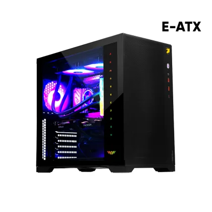 PC CHASIS ARMAGGEDDON TESSARAXX CORE 12 AIR BLACK / PANEL ILUMINADO RGB / DIMESION CHASIS L440 X