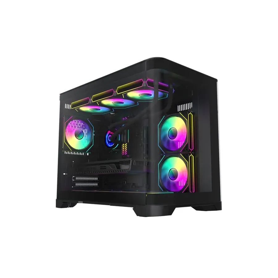 Case GAMEMAX Storm WH M-ATX USB 3.0/2.0 Fan Frgb Post. 1*12CM, Lat. Vidrio Temp. Y Front Mesh
