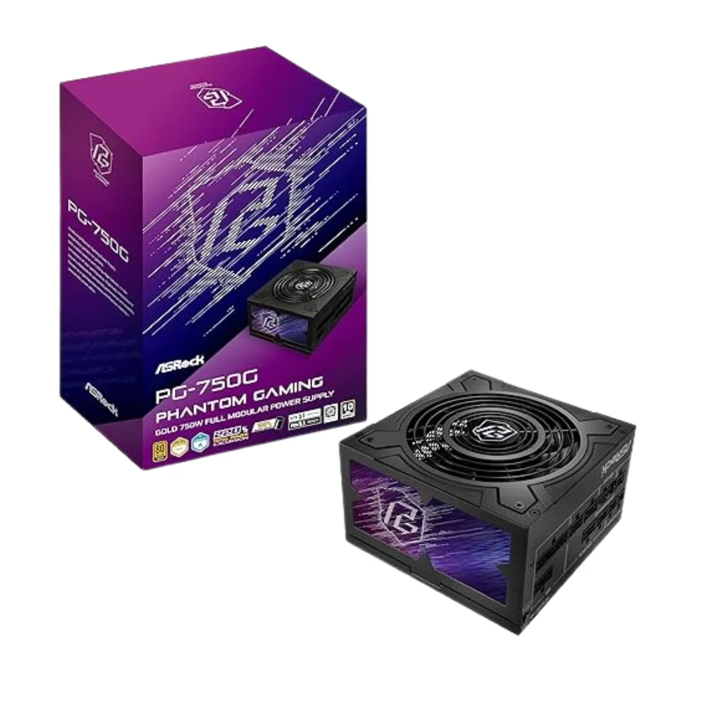 Fuente de poder Asrock Phantom Gaming PG-750G 750 watts certificacion 80 plus gold modular ATX