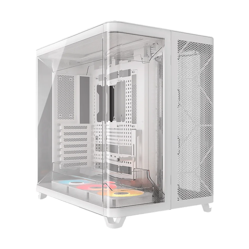 Case Corsair ATX Triple Cámara ARGB AIR 5400 Tempered Glass 2USB3.2 HD-Audio Mid-Tower White