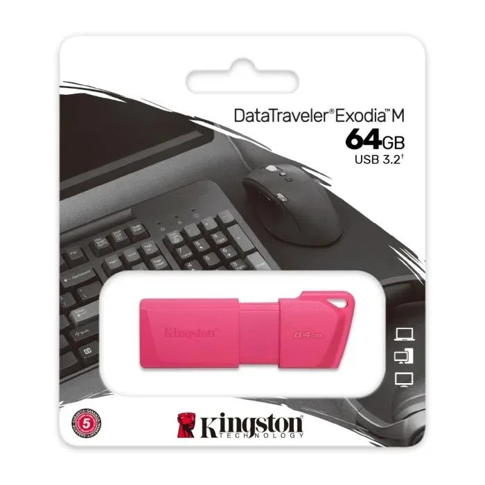 Flash Memory 64GB Kingston Exodia M USB 3.2 KC-U2L64-7LN Pink