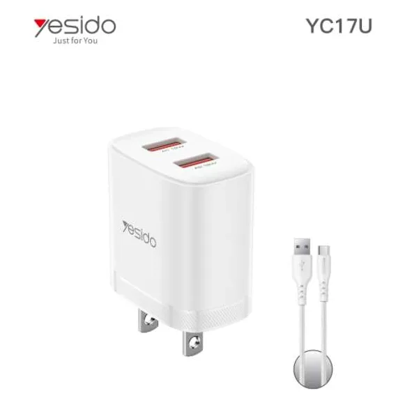 Cargador Yesido YC17U 2 USB-A 2.4A