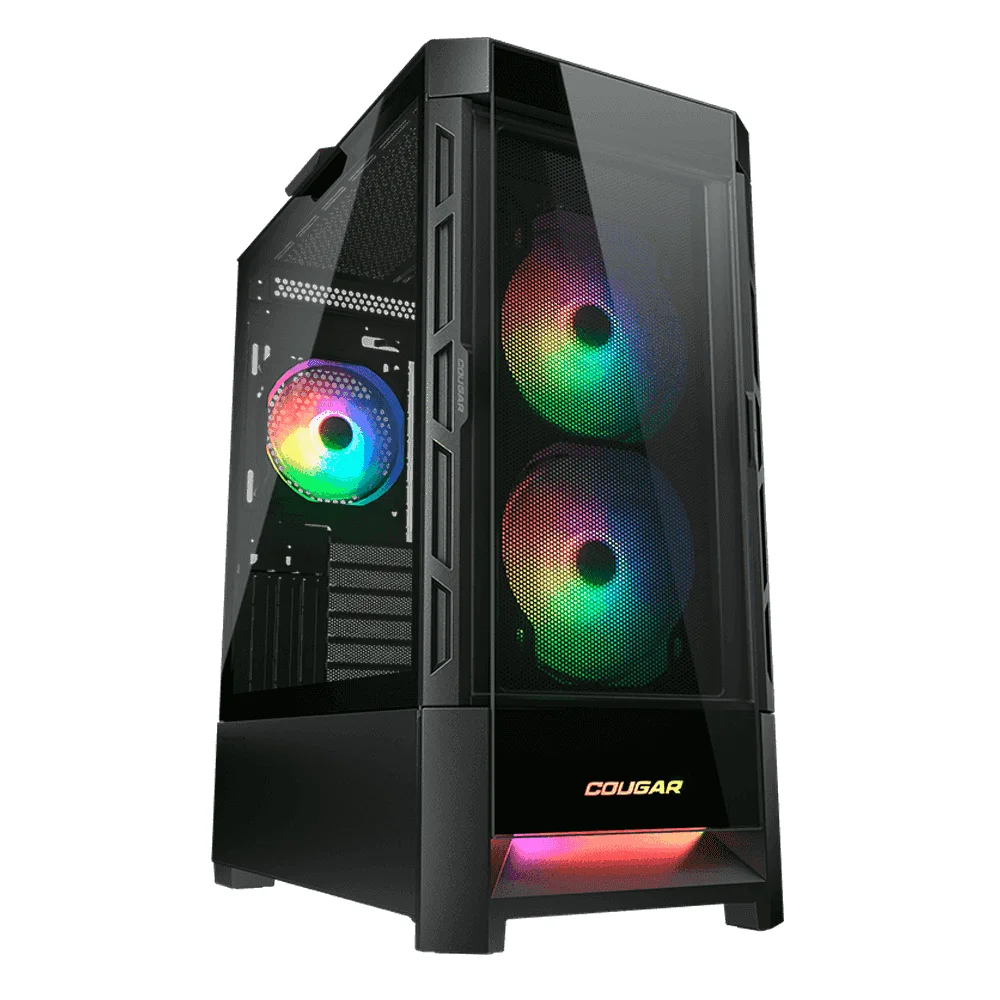 Case Cougar Gamer Duoface RGB vidrio templado Mid-Tower no incluye fuente de poder negro
