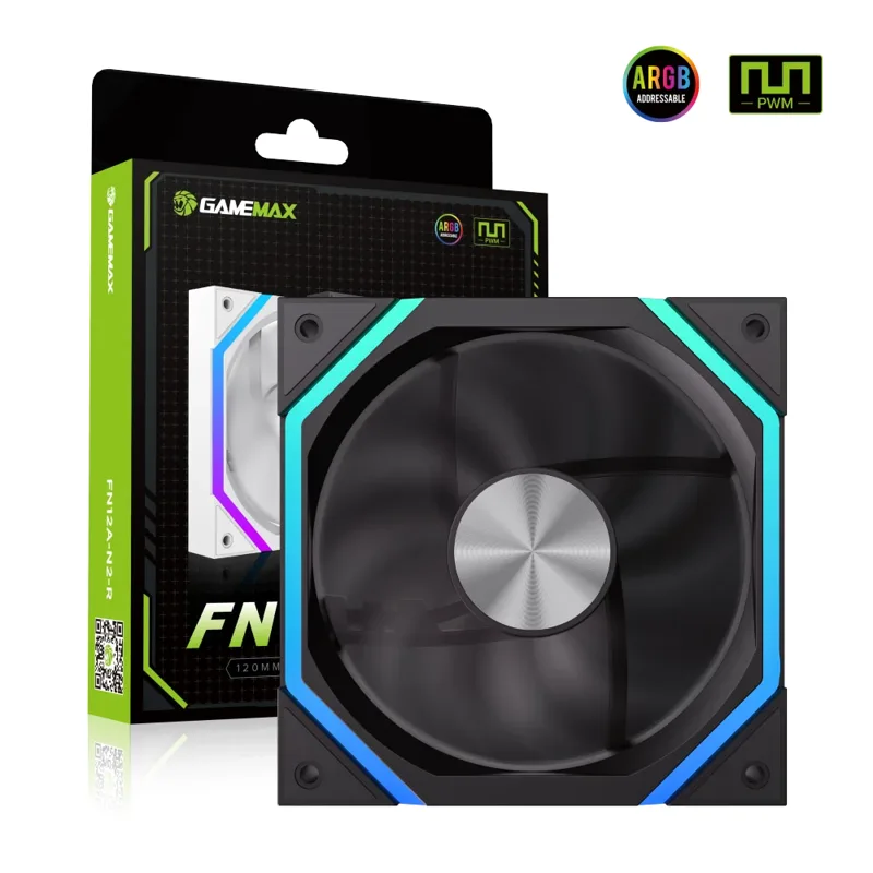 Ventilador GAMEMAX Para PC FN12A-N2 ARGB 120MM 2000 Rpm Aura pin 5V Negro