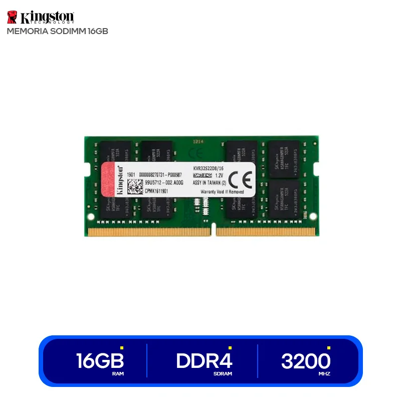 Memoria RAM 16GB DDR4 3200MHZ Kingston Sodimm KVR32S22D8 / 16