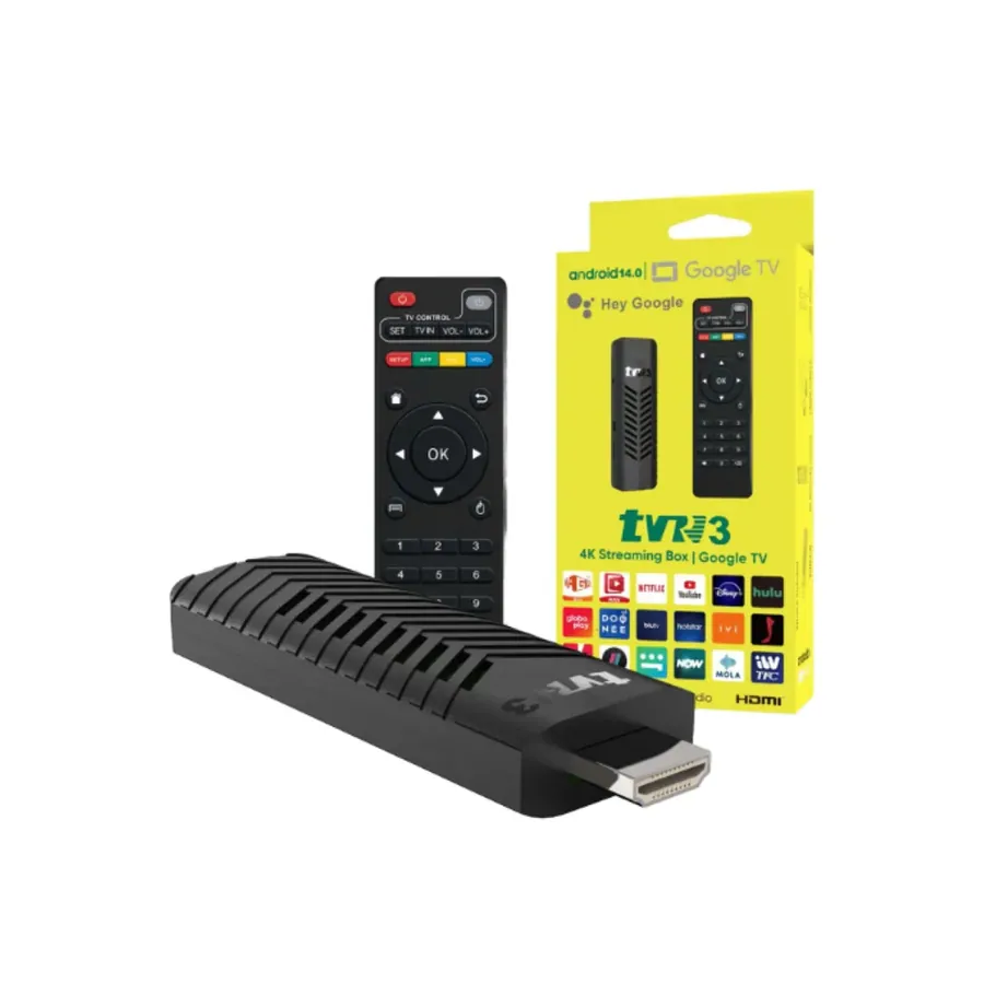 TV stick chromecast TVR3 8K caja amarilla